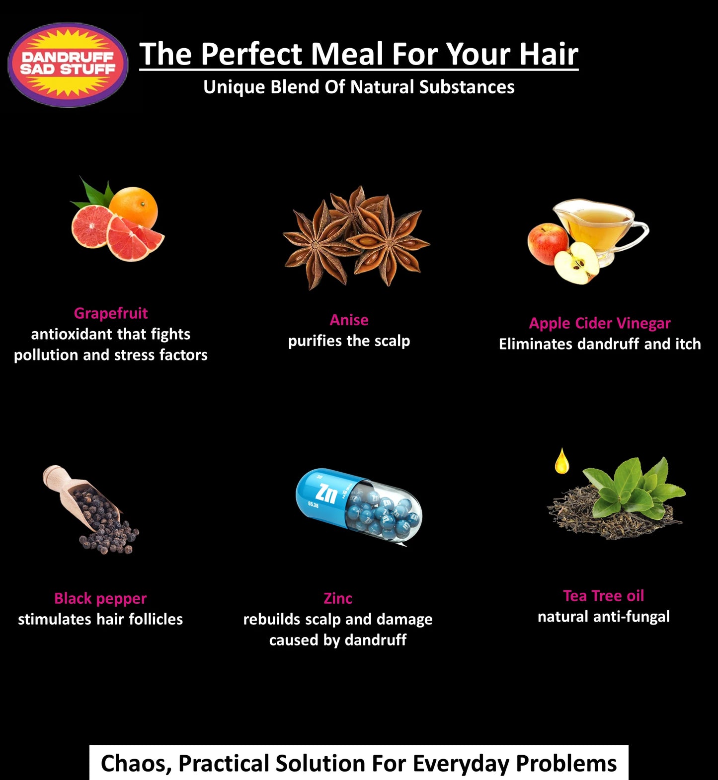 Dandruff - NON-OILY NATURAL HAIR SOLUTION 120ml